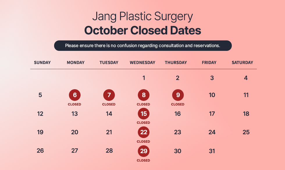 홈페이지-달력-10월-영문 - Jang Plastic Surgery